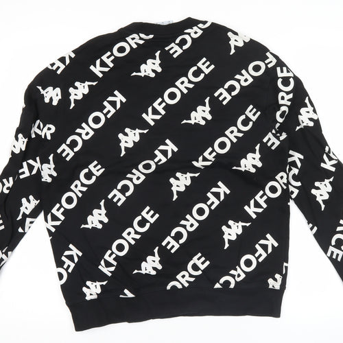 Kappa K-Force Men's Black Small Pullover Sweatshirt Crew Neck Logo