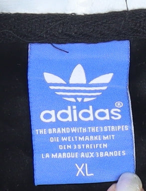 Adidas Men's Black XL Pullover Hoodie with Trefoil Logo