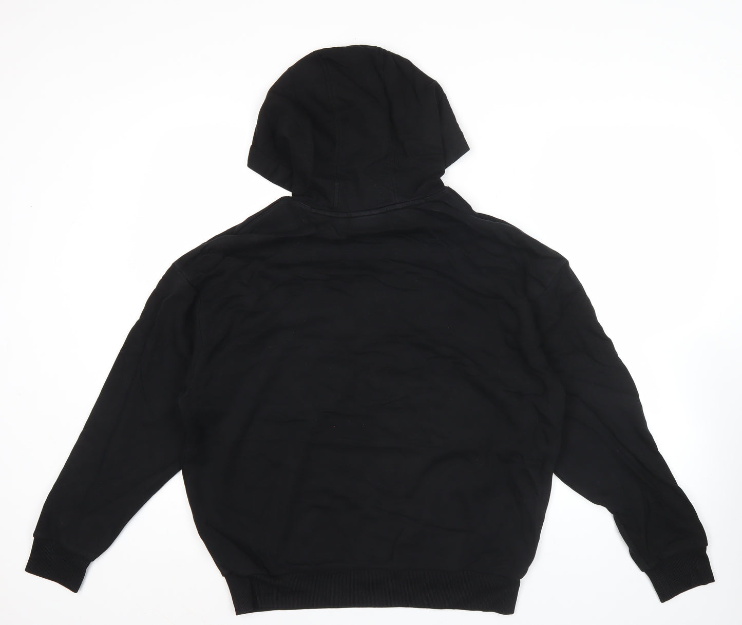 FILA Men’s Black Pullover Hoodie Small Logo Sports Jersey Cotton Blend