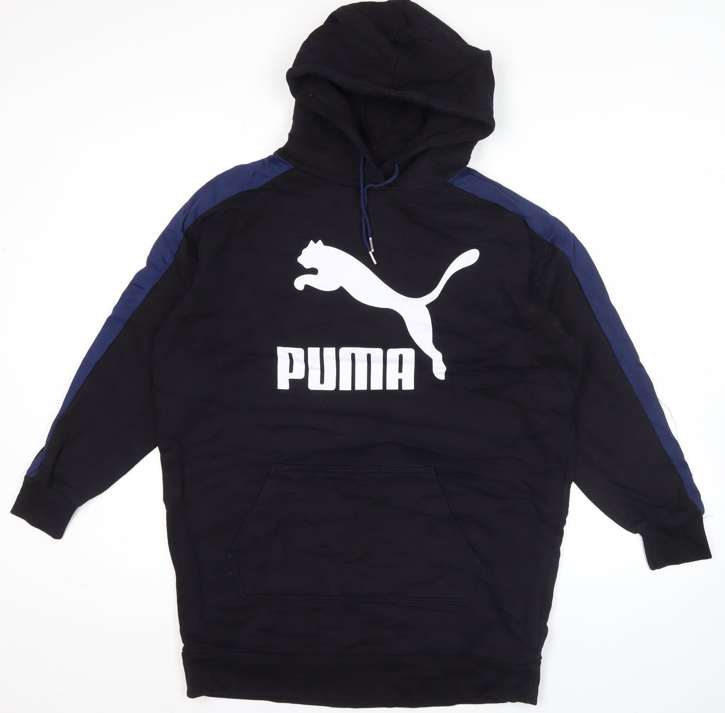 Puma Men’s Black Pullover Hoodie S Logo Graphic Sports Fleece