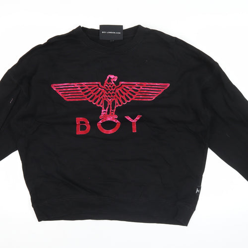 BOY London Men’s Black Logo Pullover Sweatshirt XS Cotton