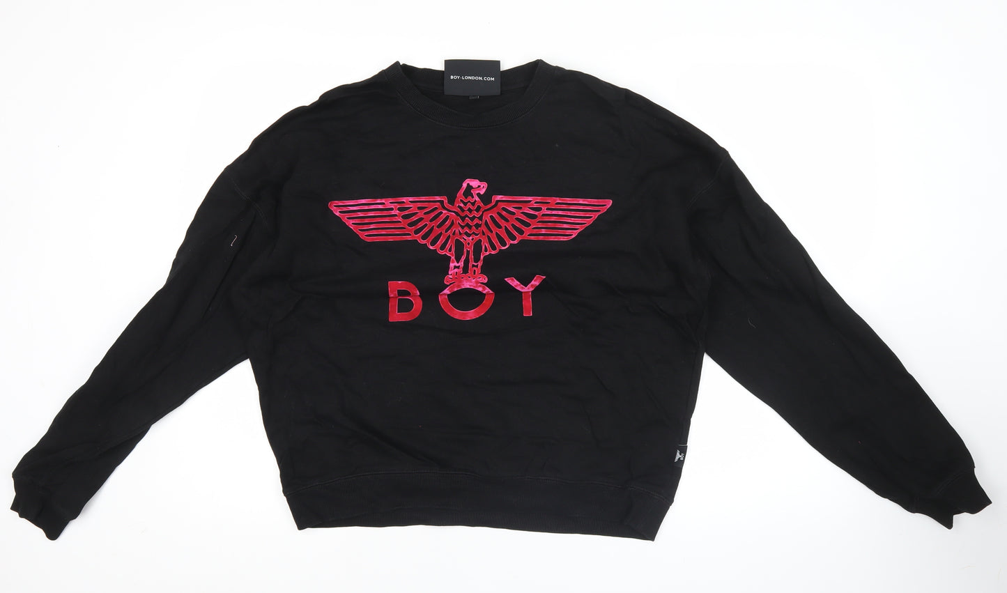 BOY London Men’s Black Logo Pullover Sweatshirt XS Cotton
