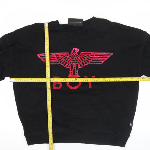 BOY London Men’s Black Logo Pullover Sweatshirt XS Cotton