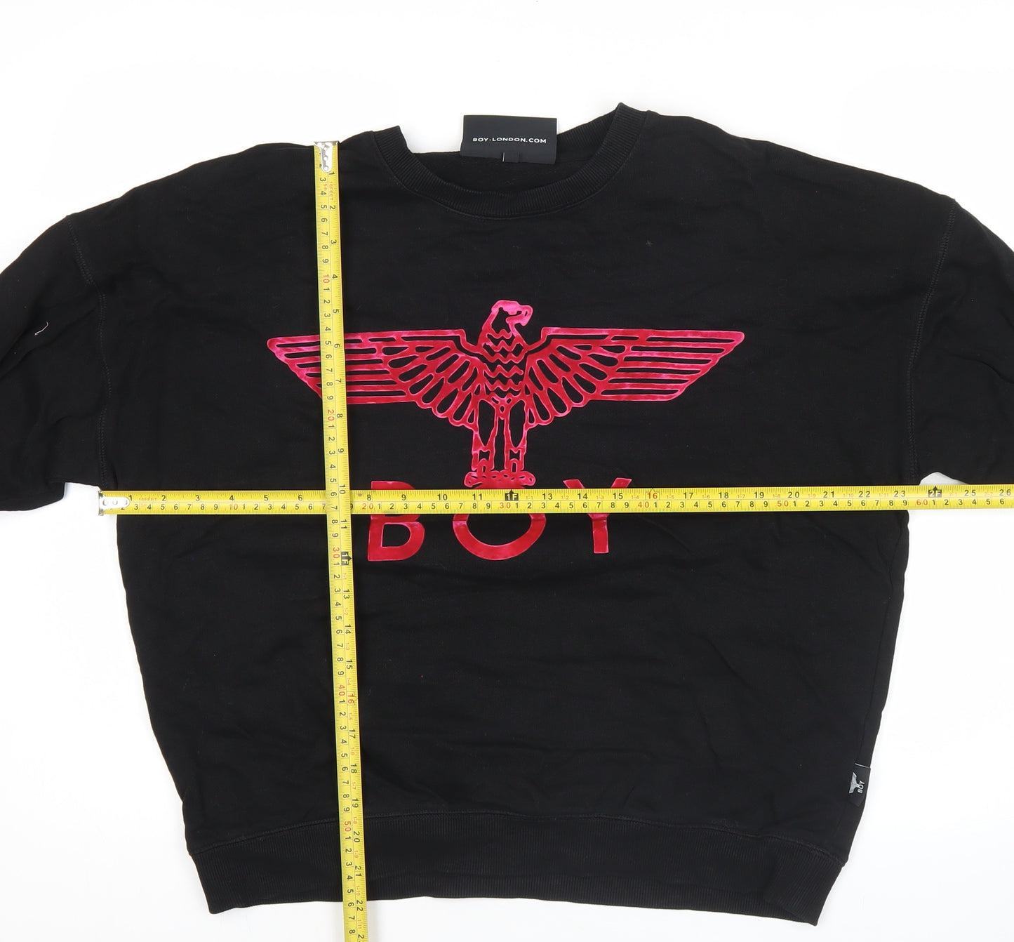 BOY London Men’s Black Logo Pullover Sweatshirt XS Cotton