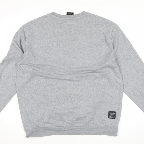 Skechers Men’s Grey M Pullover Sweatshirt Logo Print Long Sleeve