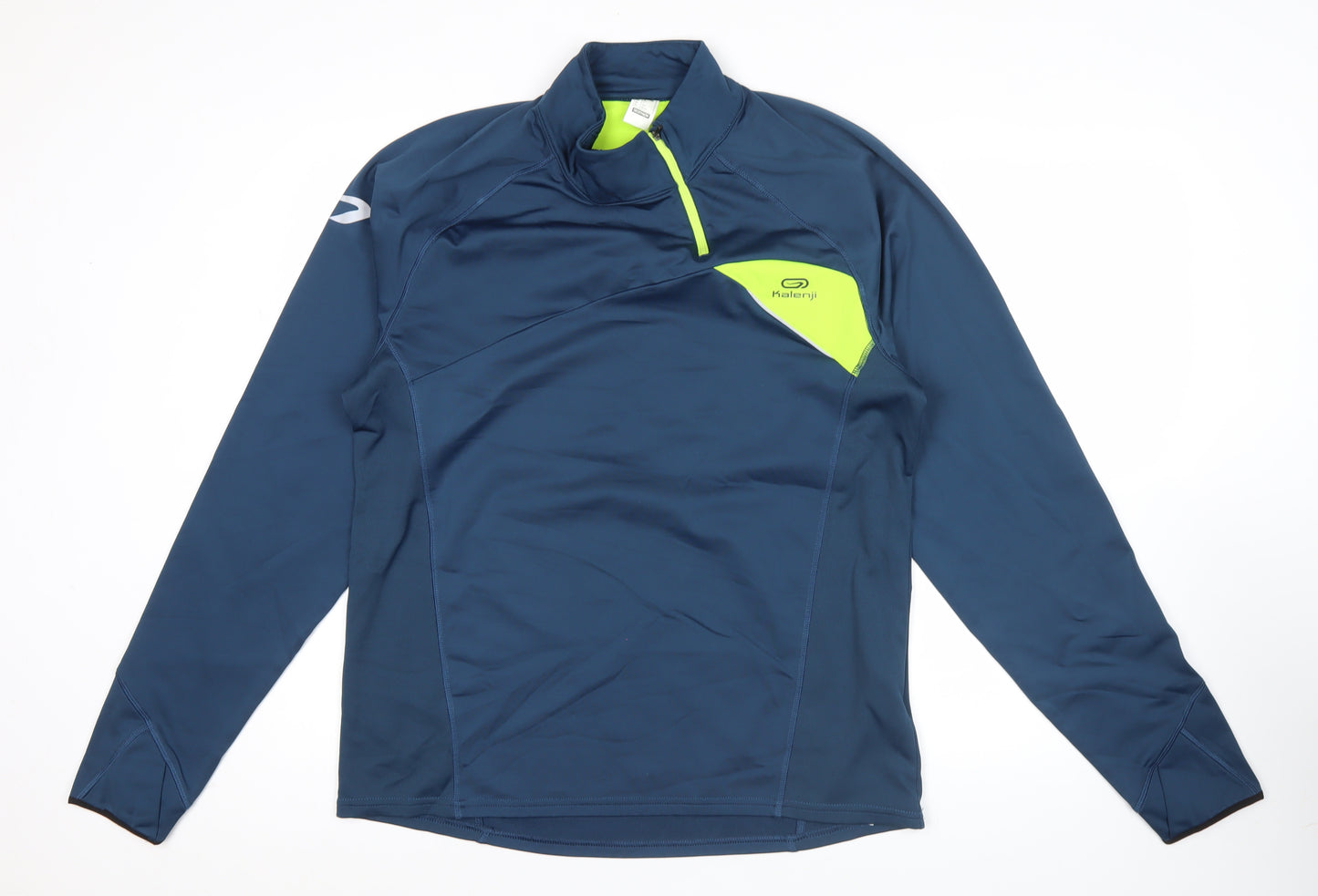 Kalenji Men’s Blue XL Athletic Quarter Zip Running Sweatshirt