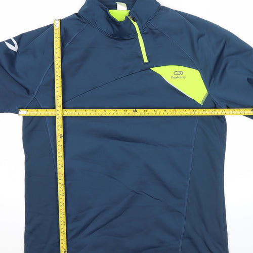 Kalenji Men’s Blue XL Athletic Quarter Zip Running Sweatshirt