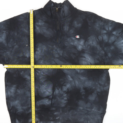 Champion Harvard Men's Black Tie Dye XL Quarter-Zip Sweatshirt
