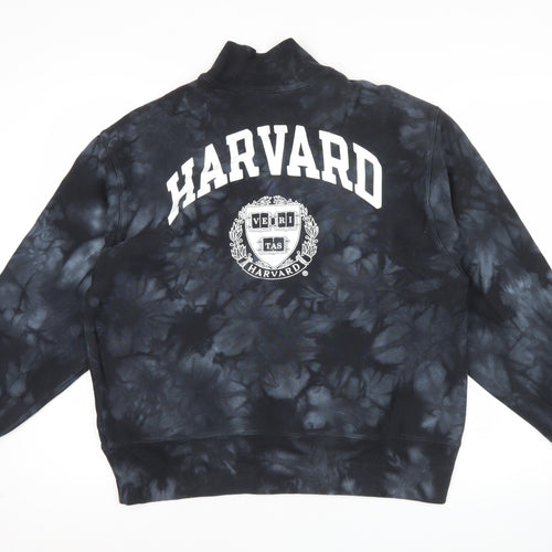 Champion Harvard Men's Black Tie Dye XL Quarter-Zip Sweatshirt