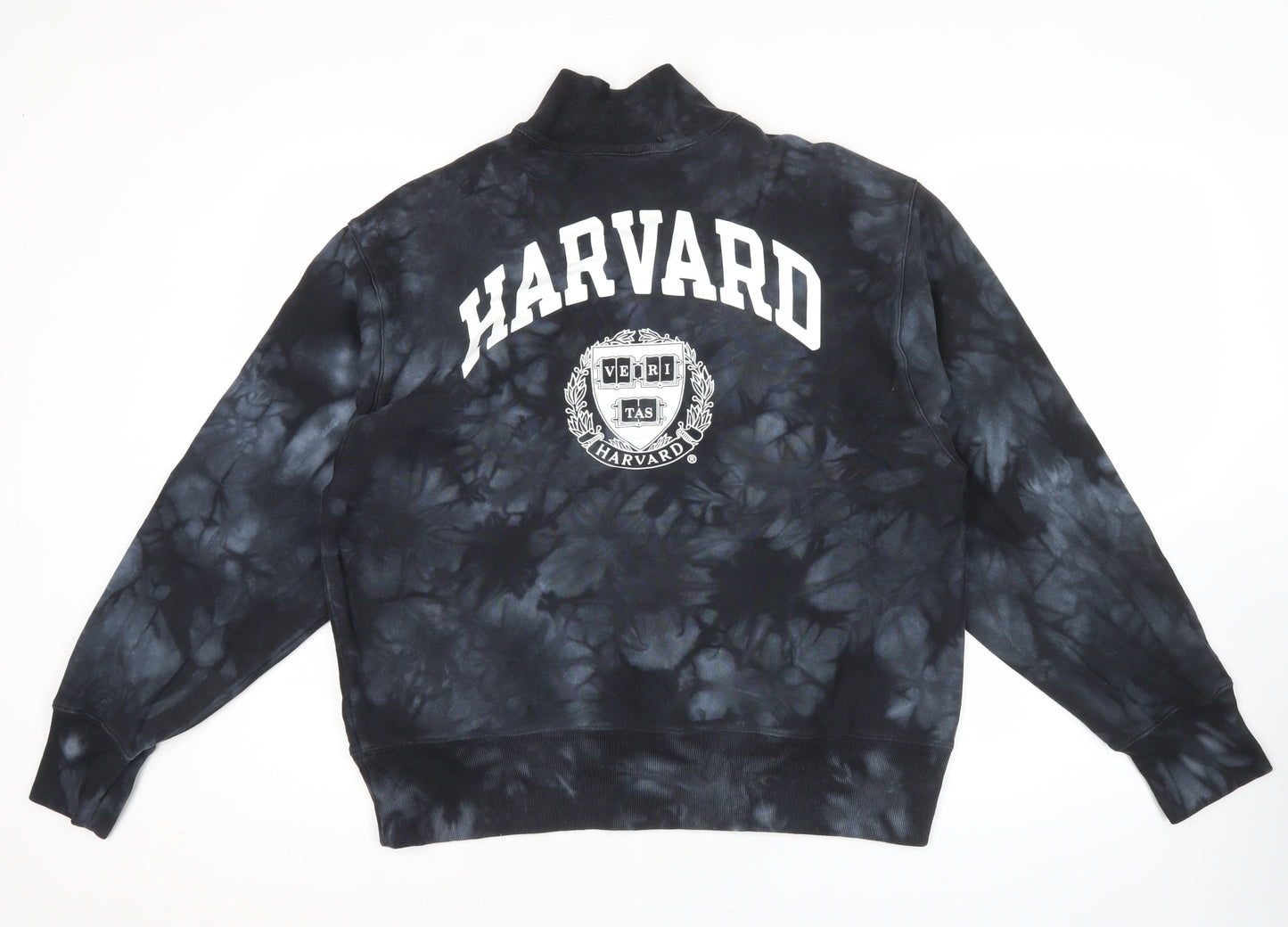 Champion Harvard Men's Black Tie Dye XL Quarter-Zip Sweatshirt