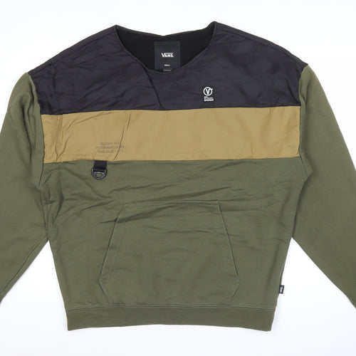 Vans Men's Green Logo Pullover Sweatshirt Size S Army Style