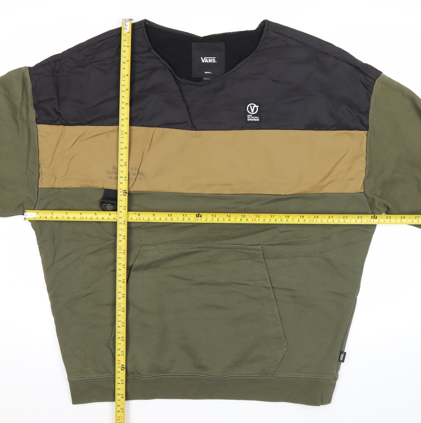 Vans Men's Green Logo Pullover Sweatshirt Size S Army Style