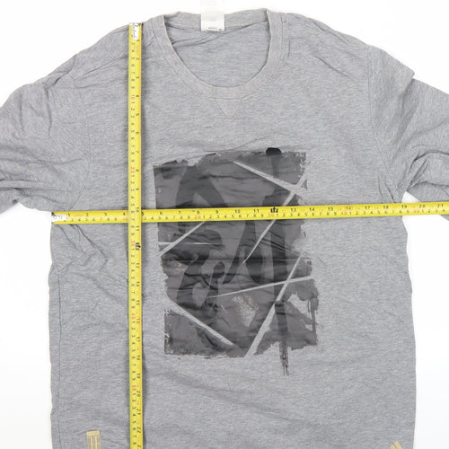 Adidas Men’s Grey Graphic Pullover Sweatshirt L Long Sleeve Jersey