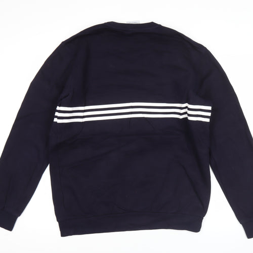 Adidas Men's Blue Pullover Sweatshirt L Logo Graphic Sports Style