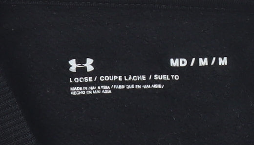 Under Armour Men’s Black Fleece Pullover Sweatshirt M Logo Sportswear