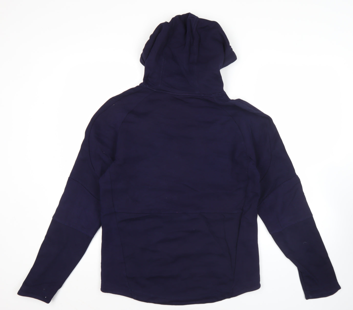 Puma Men's Blue Pullover Hoodie M Fleece Logo Zip Pockets
