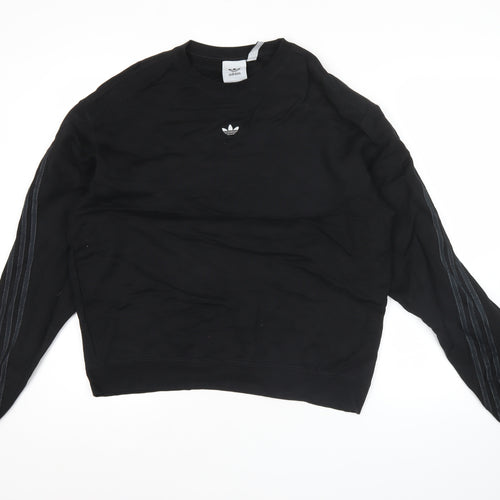 Adidas Men's Black L Pullover Cotton Sweatshirt Crew Neck Sports Style