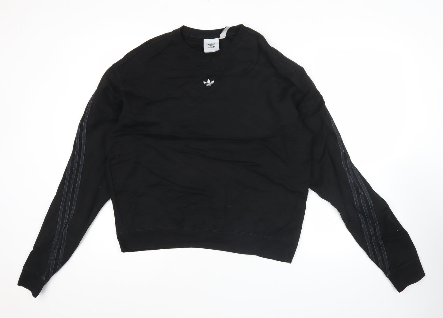 Adidas Men's Black L Pullover Cotton Sweatshirt Crew Neck Sports Style