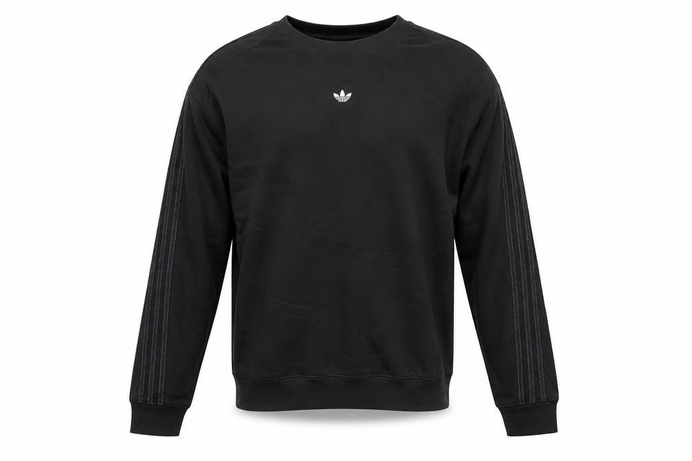 Adidas Men's Black L Pullover Cotton Sweatshirt Crew Neck Sports Style