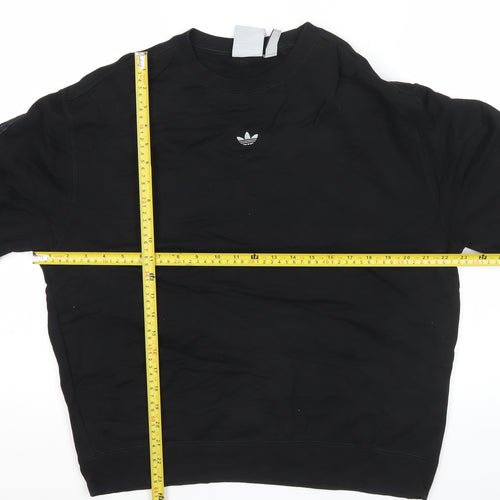 Adidas Men's Black L Pullover Cotton Sweatshirt Crew Neck Sports Style