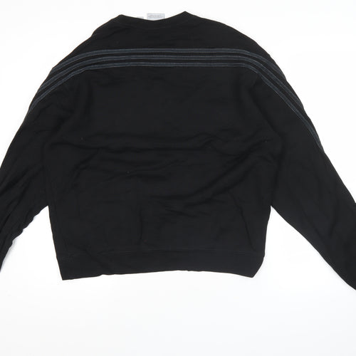 Adidas Men's Black L Pullover Cotton Sweatshirt Crew Neck Sports Style