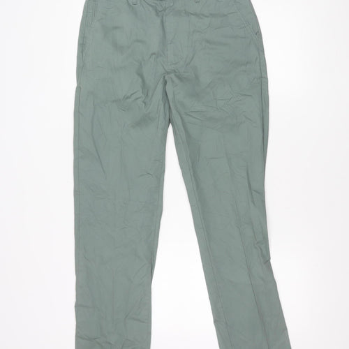 Marks and Spencer Men's Green Slim Fit Chino Trousers 30W 33L