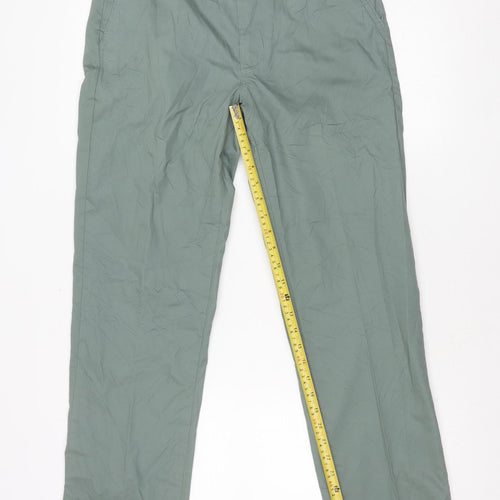 Marks and Spencer Men's Green Slim Fit Chino Trousers 30W 33L