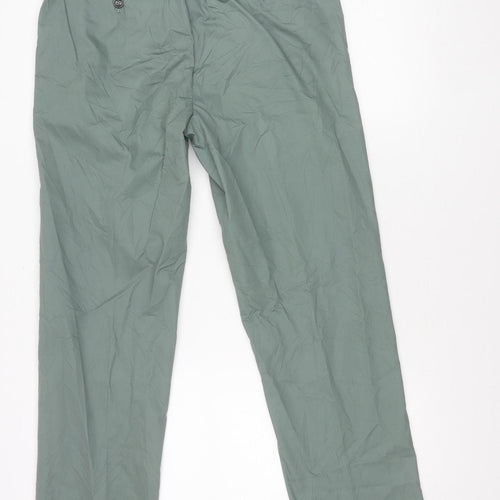 Marks and Spencer Men's Green Slim Fit Chino Trousers 30W 33L