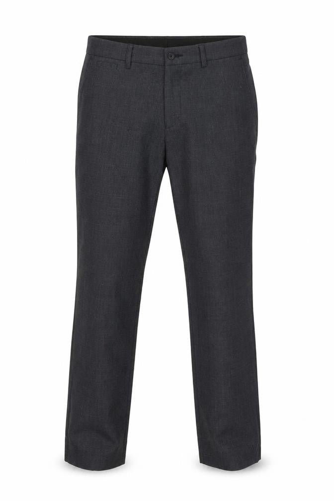 Moss 1851 Men's Grey Wool Blend Tailored Dress Trousers 30W