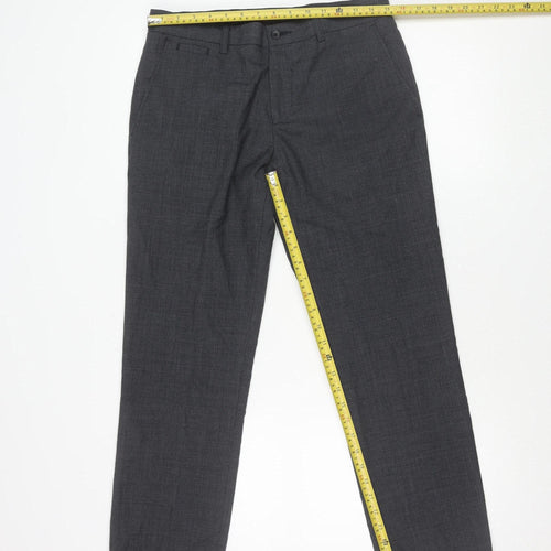 Moss 1851 Men's Grey Wool Blend Tailored Dress Trousers 30W