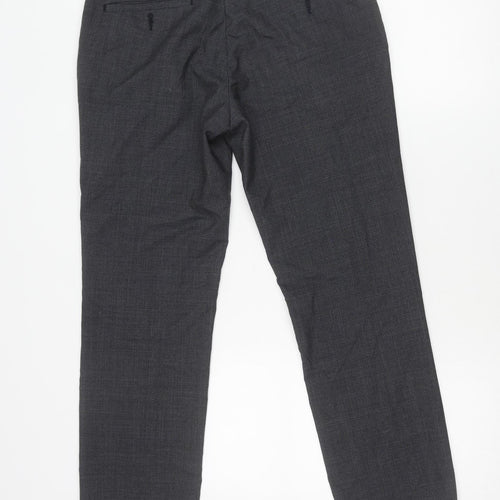Moss 1851 Men's Grey Wool Blend Tailored Dress Trousers 30W