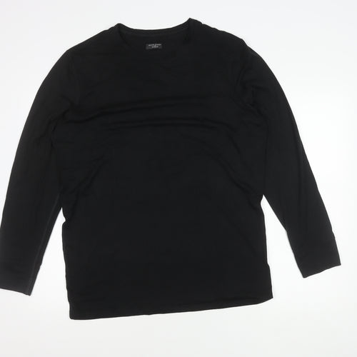 Marks and Spencer Men’s Black XL Long Sleeve Crew Neck T-Shirt