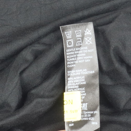 Marks and Spencer Men’s Black XL Long Sleeve Crew Neck T-Shirt