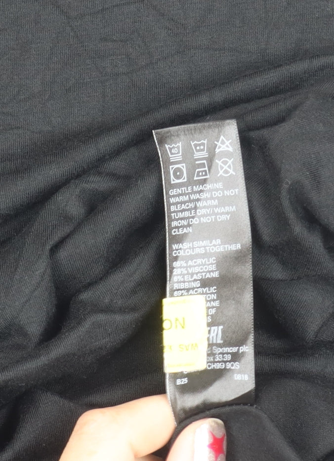 Marks and Spencer Men’s Black XL Long Sleeve Crew Neck T-Shirt