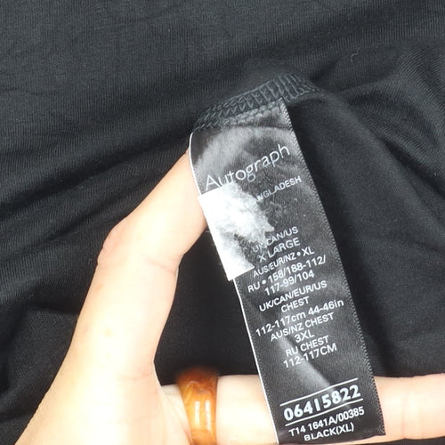 Marks and Spencer Men’s Black XL Long Sleeve Crew Neck T-Shirt