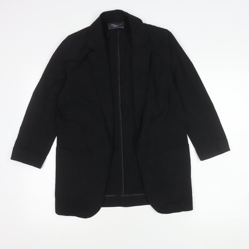 Marks & Spencer Women Black Size 6 Relaxed Fit Long Blazer