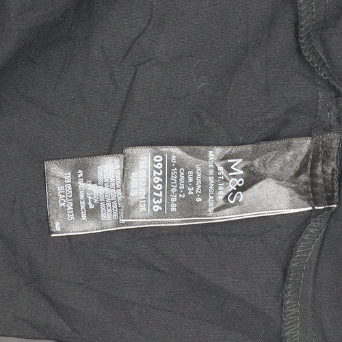 Marks & Spencer Women Black Size 6 Relaxed Fit Long Blazer