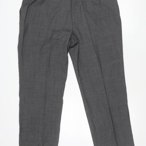 Marks and Spencer Men's Grey XL Regular Fit Wool Blend Dress Pants