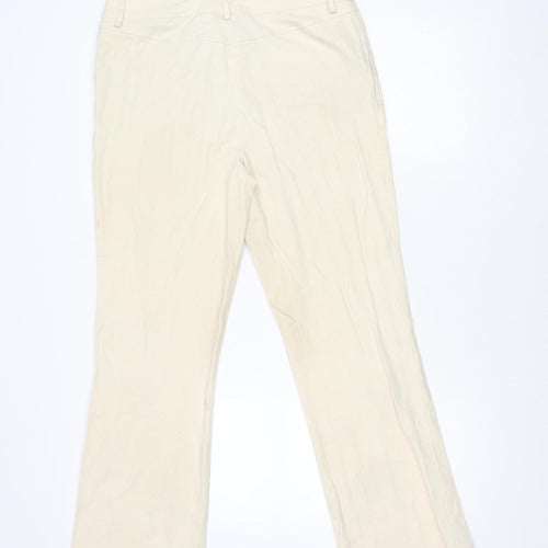 Marks and Spencer Women’s Beige Size 16 Straight Leg Cotton Trousers