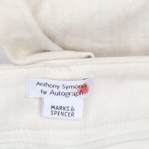 Marks and Spencer Women’s Beige Size 16 Straight Leg Cotton Trousers