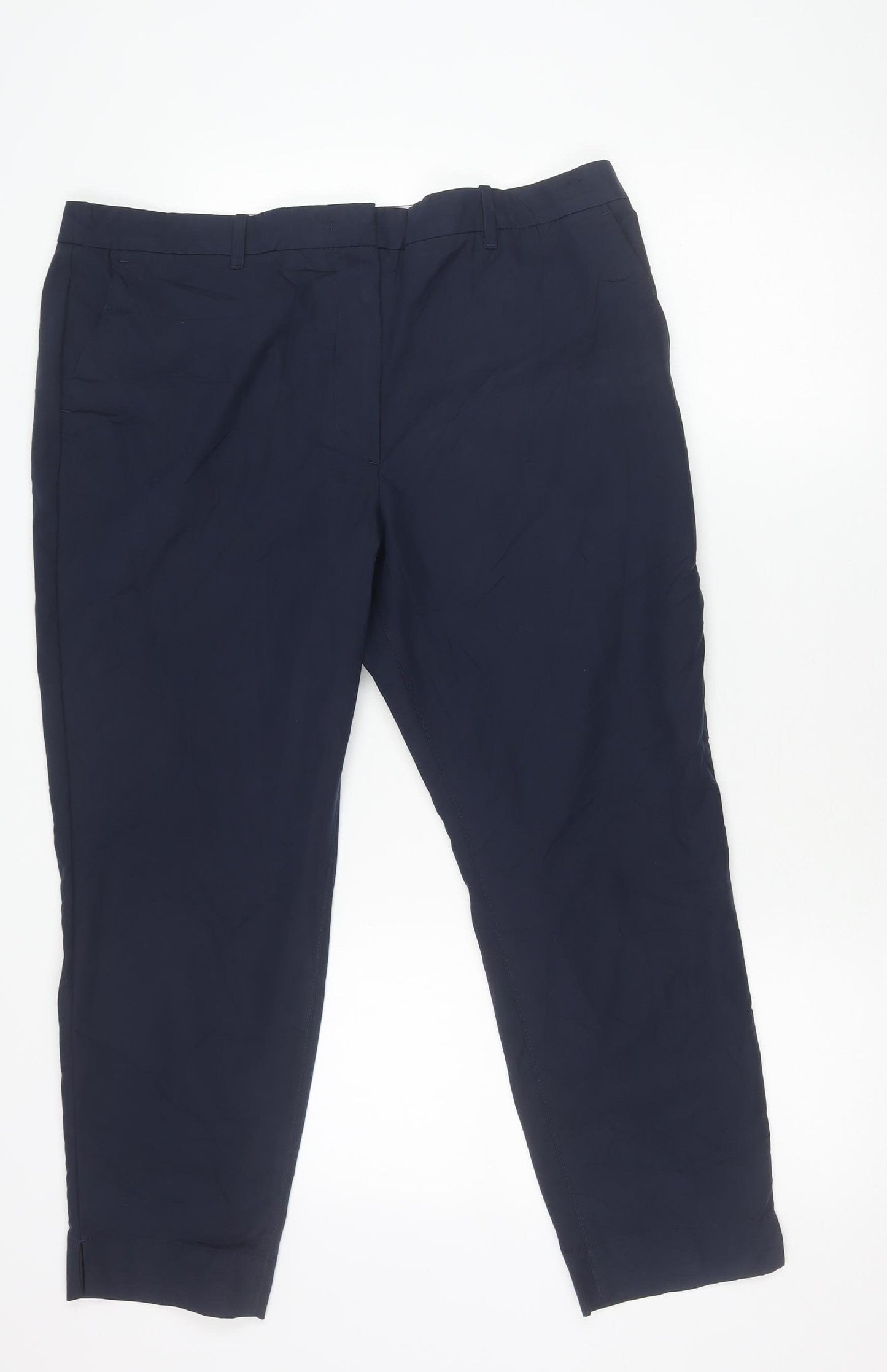 Marks and Spencer Women's Blue Size 16 Chino Trousers