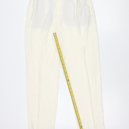 Marks and Spencer Women’s Ivory Jogger Trousers Size 8 Regular Fit