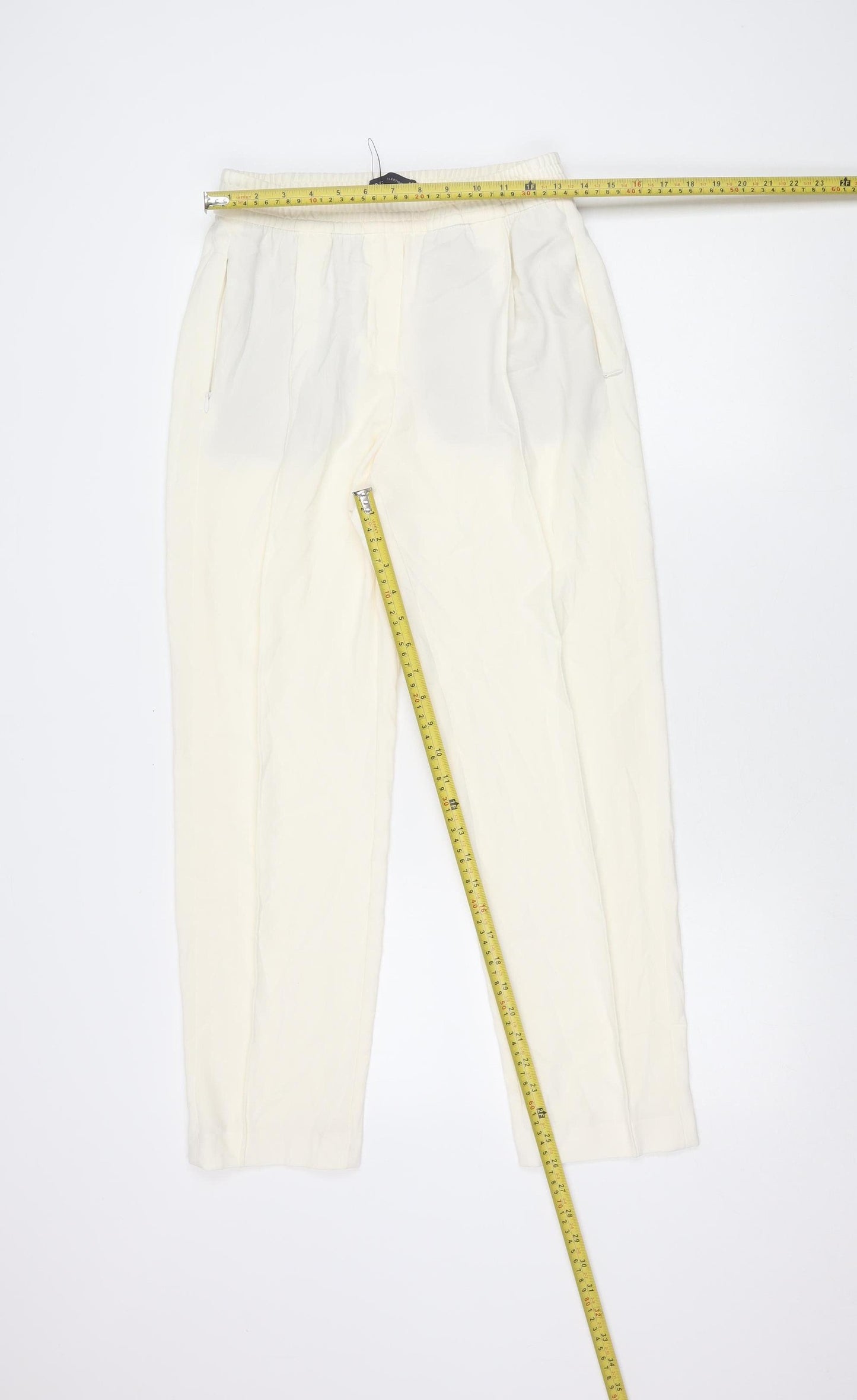 Marks and Spencer Women’s Ivory Jogger Trousers Size 8 Regular Fit