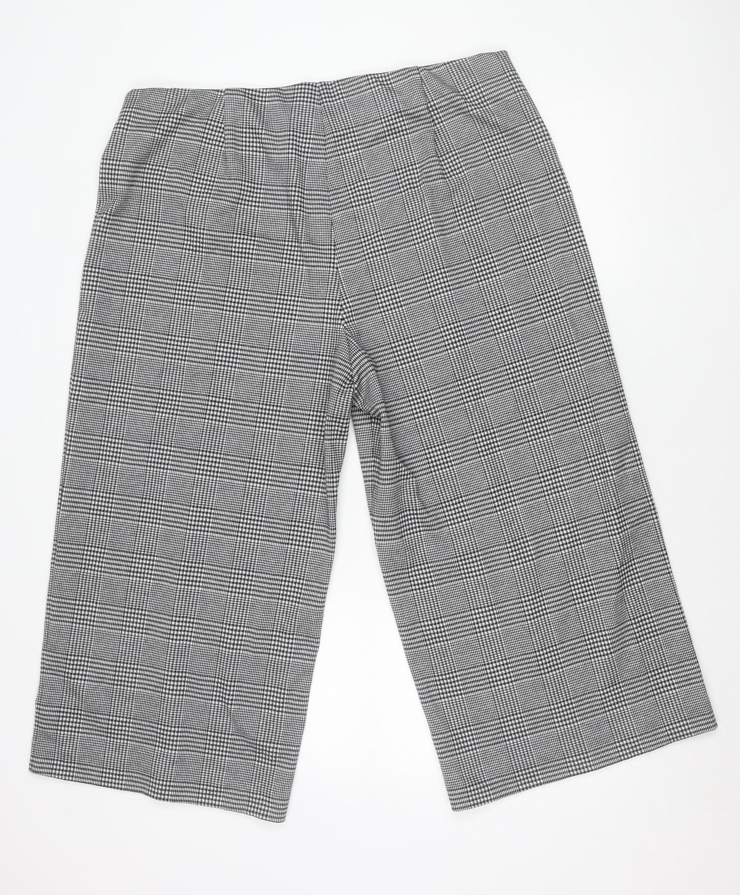 Marks and Spencer Womens Black Check Wide-Leg Trousers Size 20