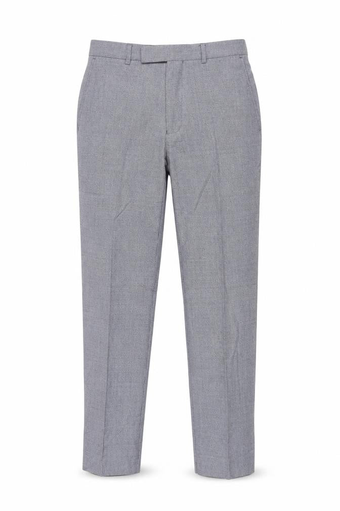 Front view of Marks & Spencer Men's Grey Check Wool Dress Pants 30x31 Regular