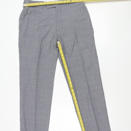 Marks and Spencer Men's Grey Check Wool Dress Pants 30x31 Regular