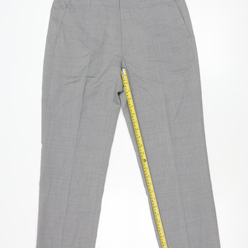 Marks and Spencer Mens Grey Wool Blend Regular Fit Dress Trousers 32x33