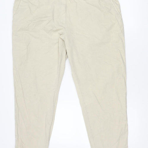 Marks and Spencer Men's Beige Chino Trousers Size 20 Regular Fit
