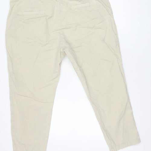 Marks and Spencer Men's Beige Chino Trousers Size 20 Regular Fit