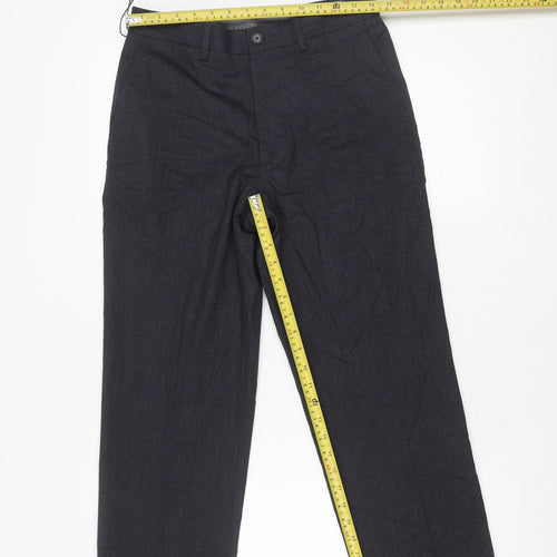 Marks and Spencer Men's Navy 30x29 Regular Fit Straight Leg Trousers